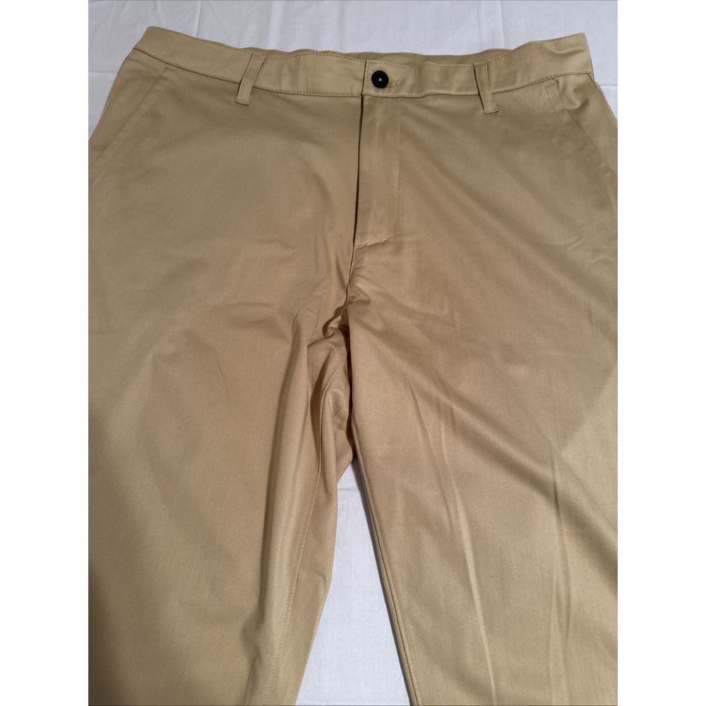PANTS GOLF Zelos‎ Men's 36 Hybrid Khaki FLAT Front Straight Leg Waist